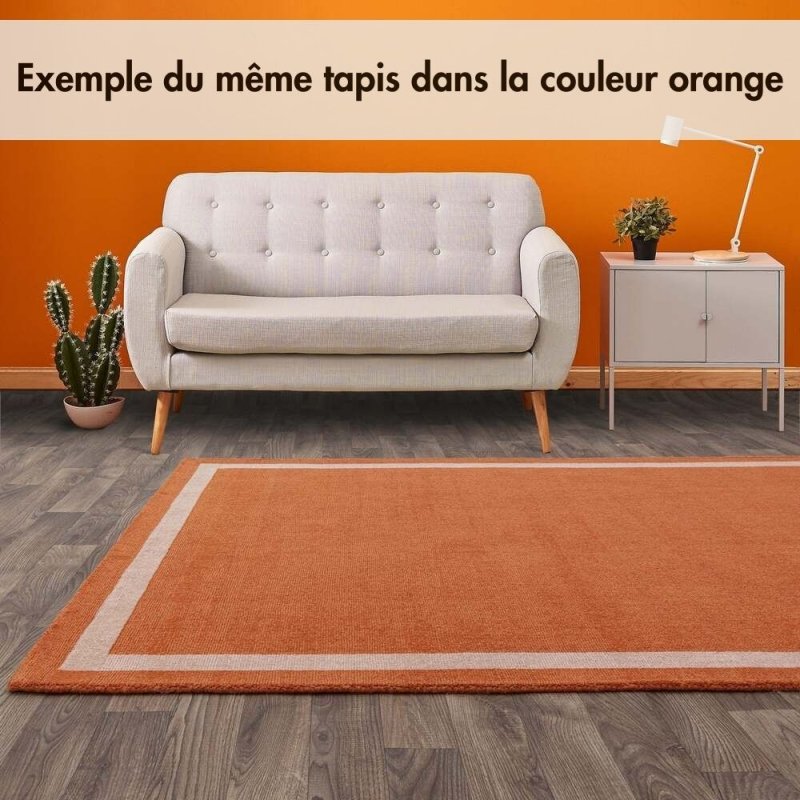 Tapis moderne beige sable avec bordure par Joseph Lebon