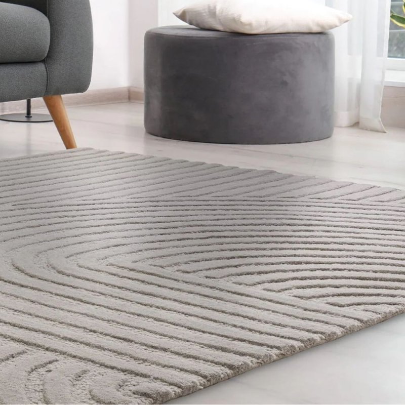 Tapis moderne en laine gris par Joseph Lebon