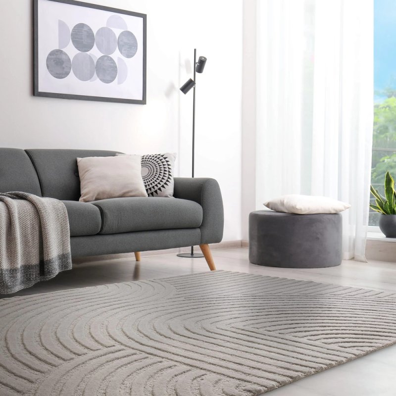 Tapis moderne en laine gris par Joseph Lebon