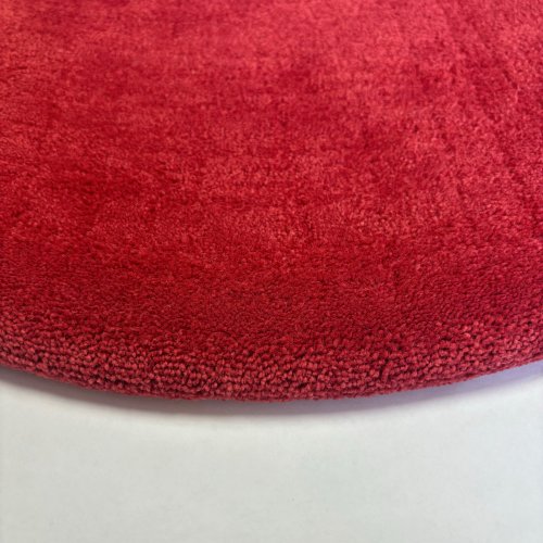 Tapis sur mesure rond très doux rouge en polyamide