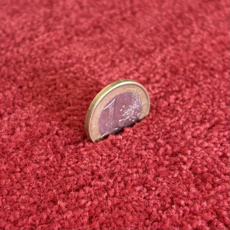 Tapis sur mesure rond très doux rouge en polyamide