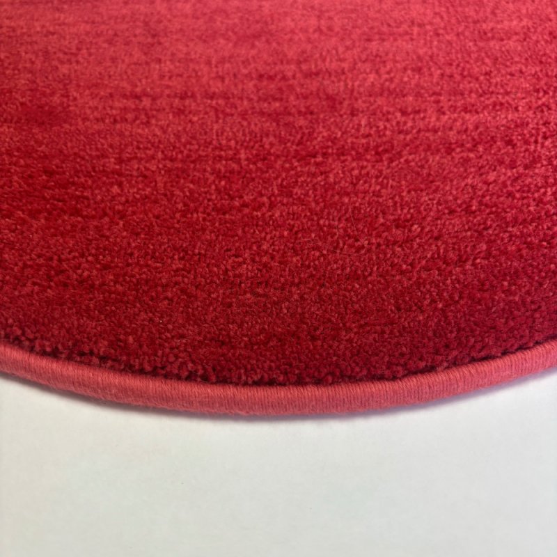 Tapis sur mesure rond très doux rouge en polyamide