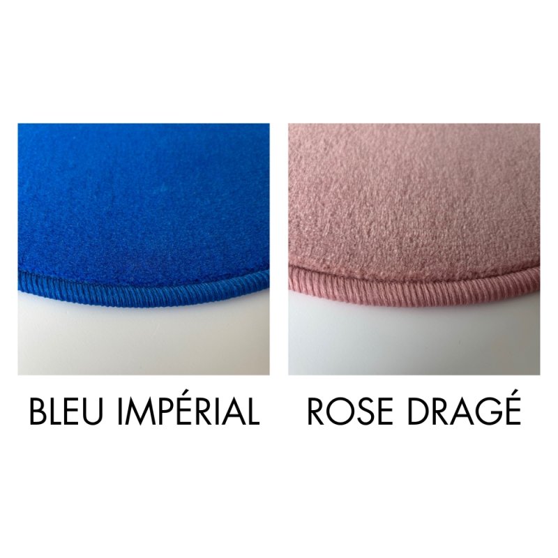 Echantillon du tapis rond sur mesure en polyamide finition surjet ton sur ton Vorwerk