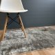 Tapis gris clair shaggy fin et doux 80 x 120 cm