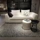 Tapis berbère écru à pois noir en laine avec franges