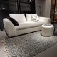 Tapis KILIM sur mesure en laine noir et ivoire avec franges