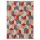 Tapis haut de gamme en laine multicolore a motifs cubiques effet 3D rappelant Vasarely par Ligne Pure