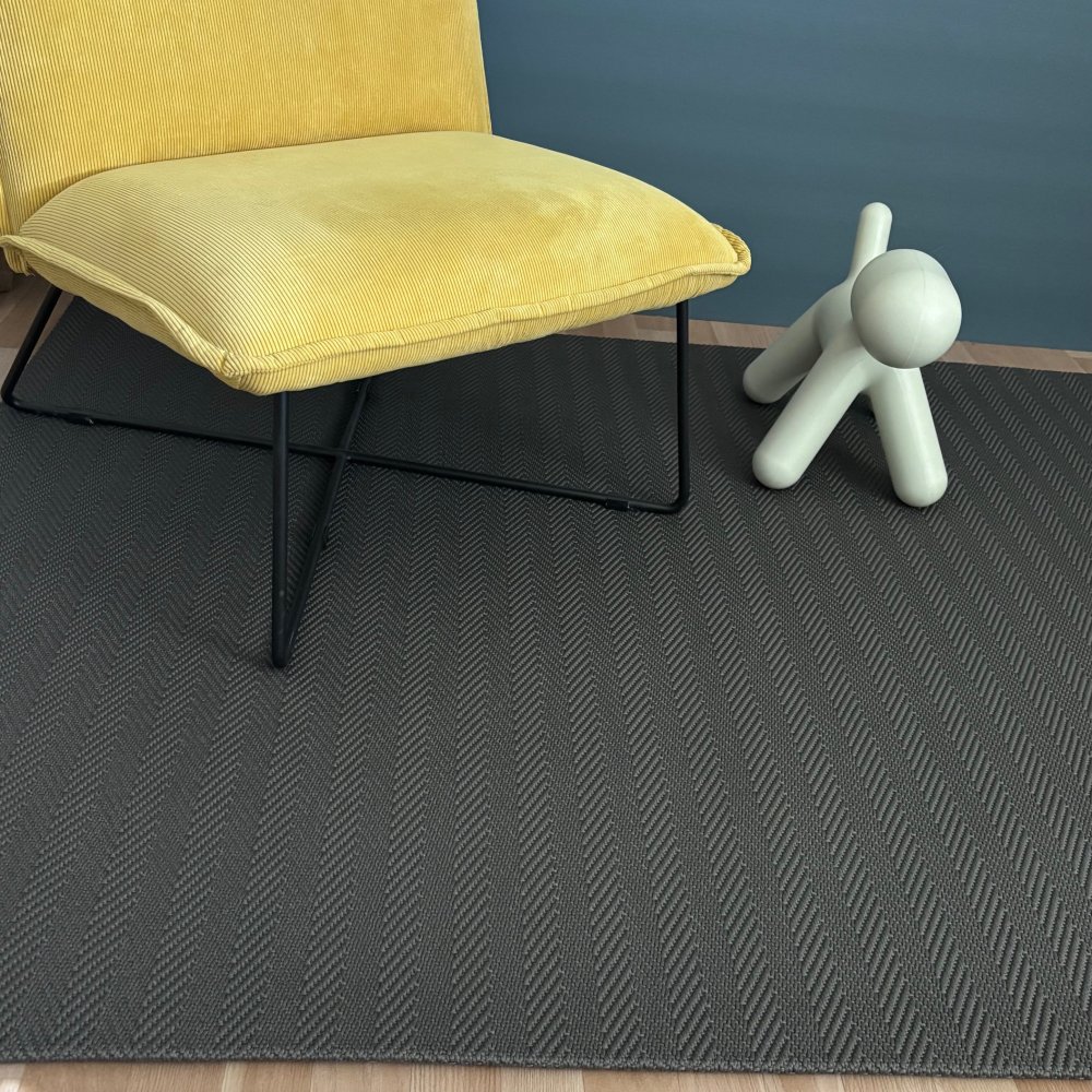 Tapis beige gris foncé 140 x 200 cm effet sisal anti tache