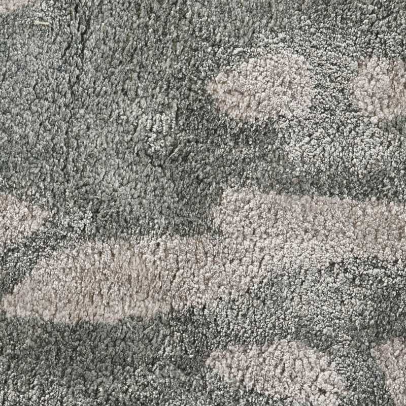 Tapis prestige beige à motifs gris en viscose tufté main par Angelo.