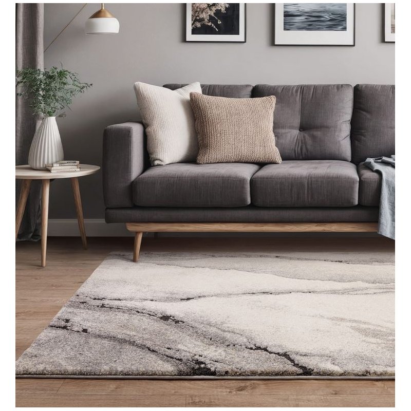 Tapis de salon design effet marbre gris par Joseph Lebon