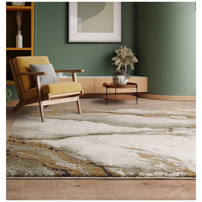 Tapis de salon design effet marbre vert par Joseph Lebon