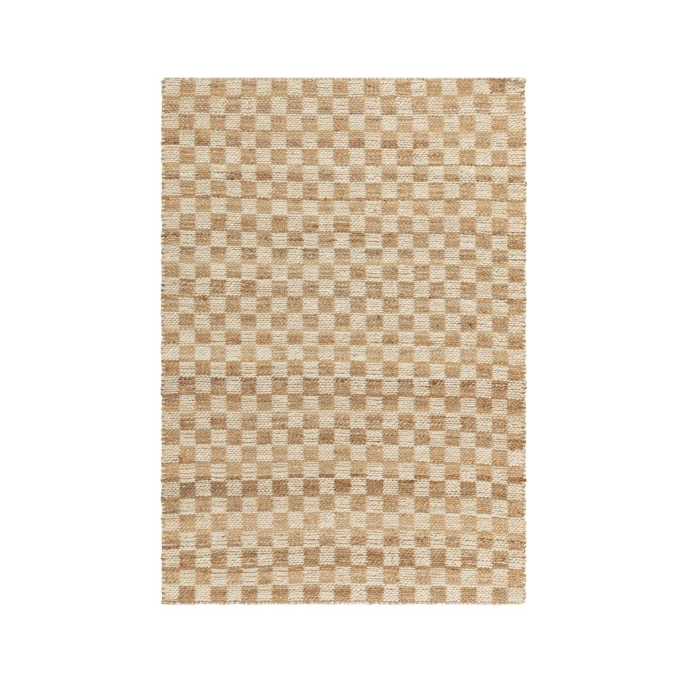 Tapis classique à petits carreaux en jute et coton par Joseph Lebon