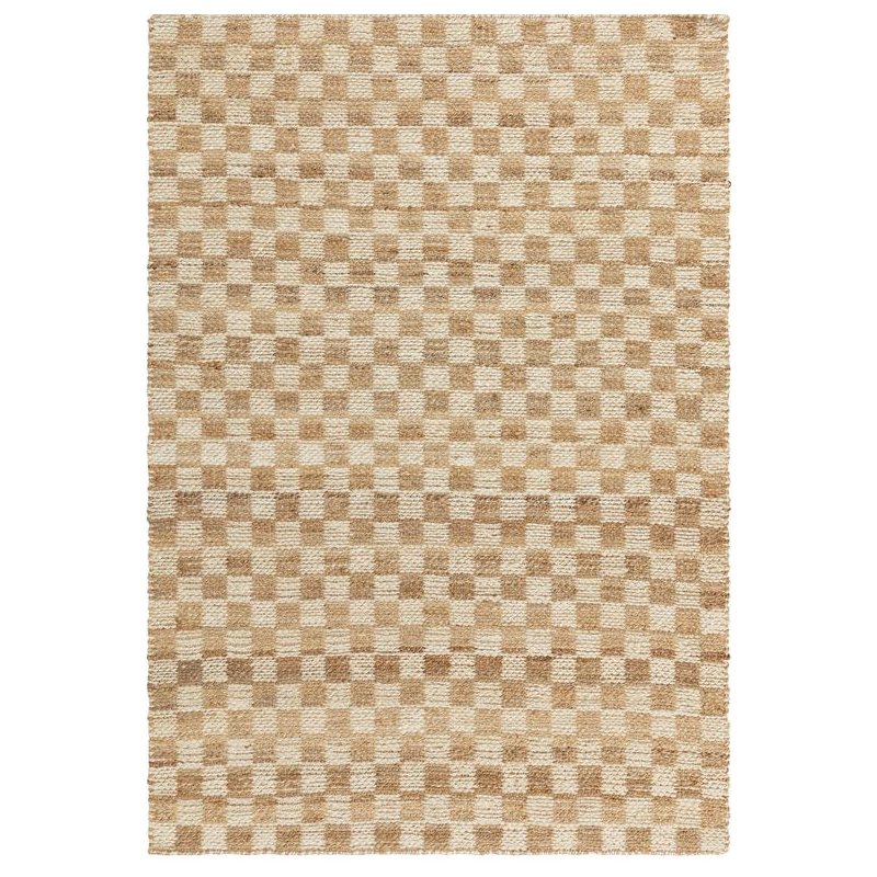 Tapis classique à petits carreaux en jute et coton par Joseph Lebon