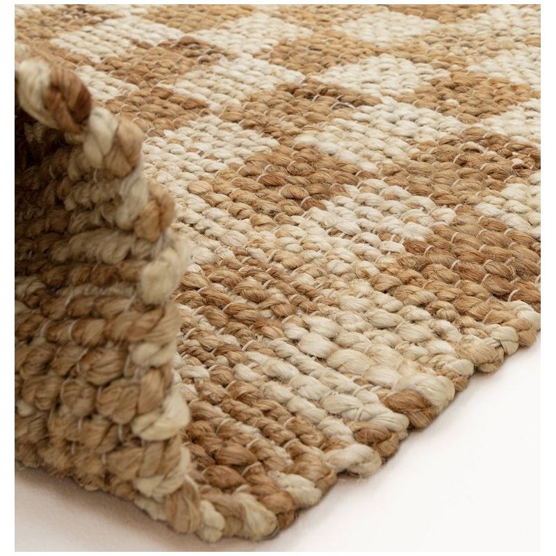 Tapis classique à petits carreaux en jute et coton par Joseph Lebon
