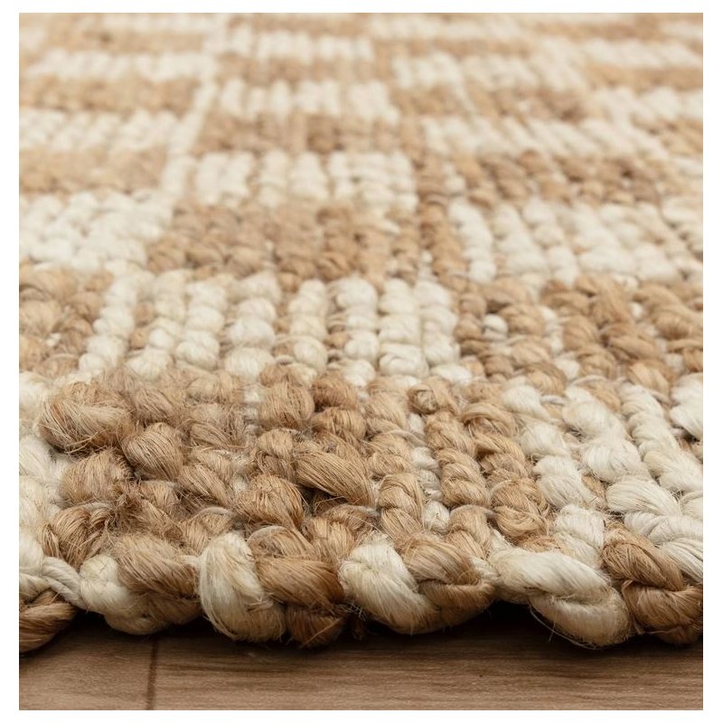 Tapis classique à petits carreaux en jute et coton par Joseph Lebon