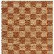 Tapis classique à petits carreaux rouille en jute et coton par Joseph Lebon