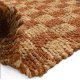Tapis classique à petits carreaux rouille en jute et coton par Joseph Lebon