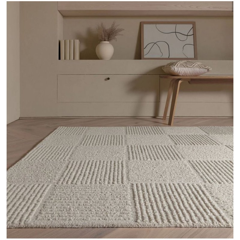 Tapis de style scandinave ivoire en laine par Joseph Lebon