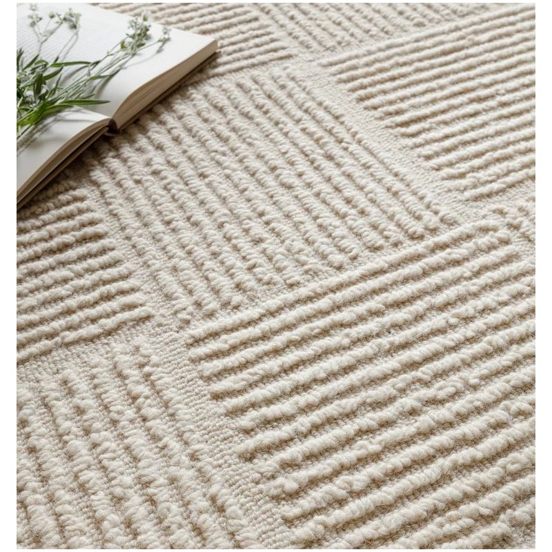 Tapis de style scandinave ivoire en laine par Joseph Lebon