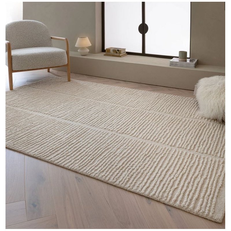 Tapis de style scandinave ivoire en laine par Joseph Lebon