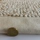 Tapis de salon sur mesure beige clair effet laine bouclée finition gansée