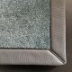 Tapis sur mesure bleu doux et résistant finition gansée