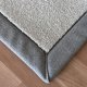 Tapis sur mesure gris clair doux et résistant finition gansée