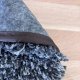 Tapis shaggy sur mesure gris foncé épais et très doux finition galon
