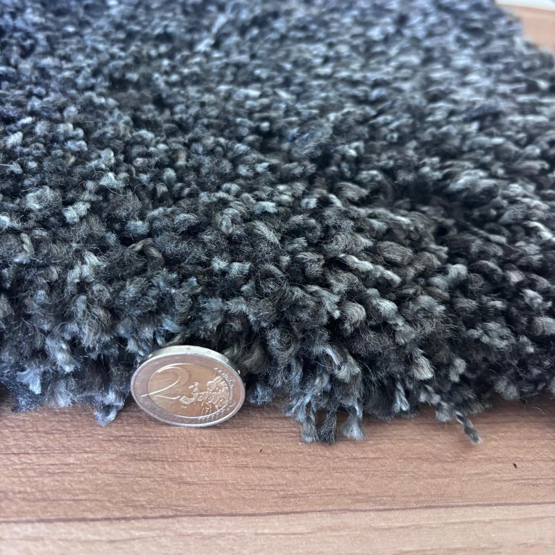 Tapis shaggy sur mesure gris foncé épais et très doux finition galon