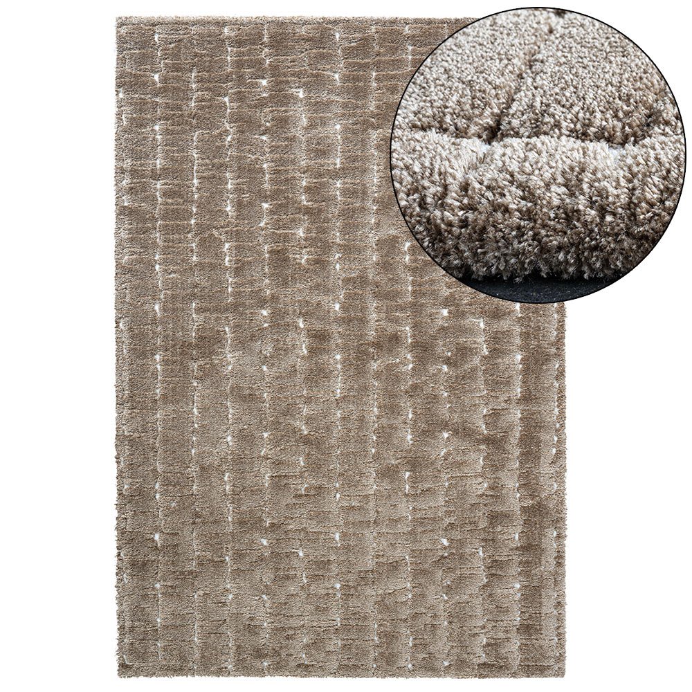 Tapis design texturé beige foncé