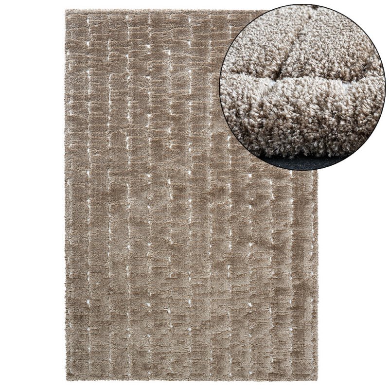 Tapis design texturé beige foncé