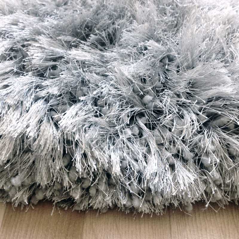 Tapis de prestige gris uni à longues mèches par Ligne Pure