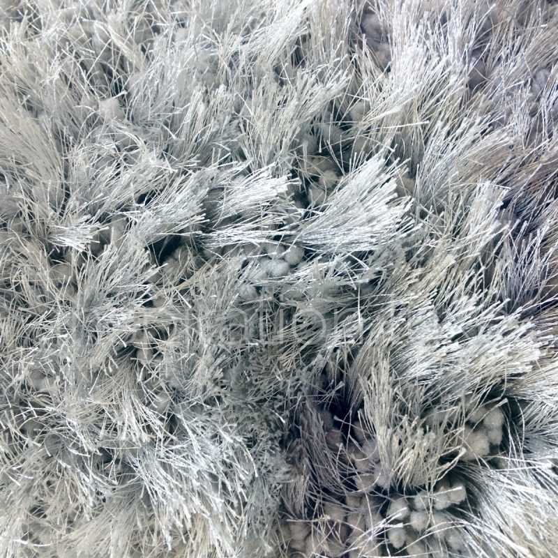 Tapis de prestige gris uni à longues mèches par Ligne Pure