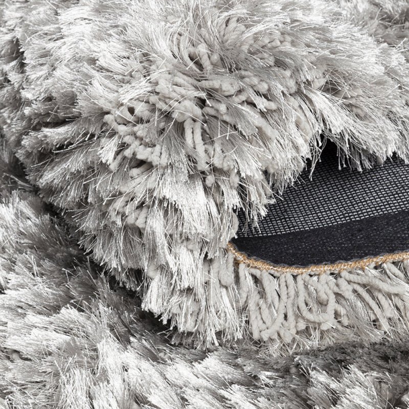 Tapis de prestige gris uni à longues mèches par Ligne Pure