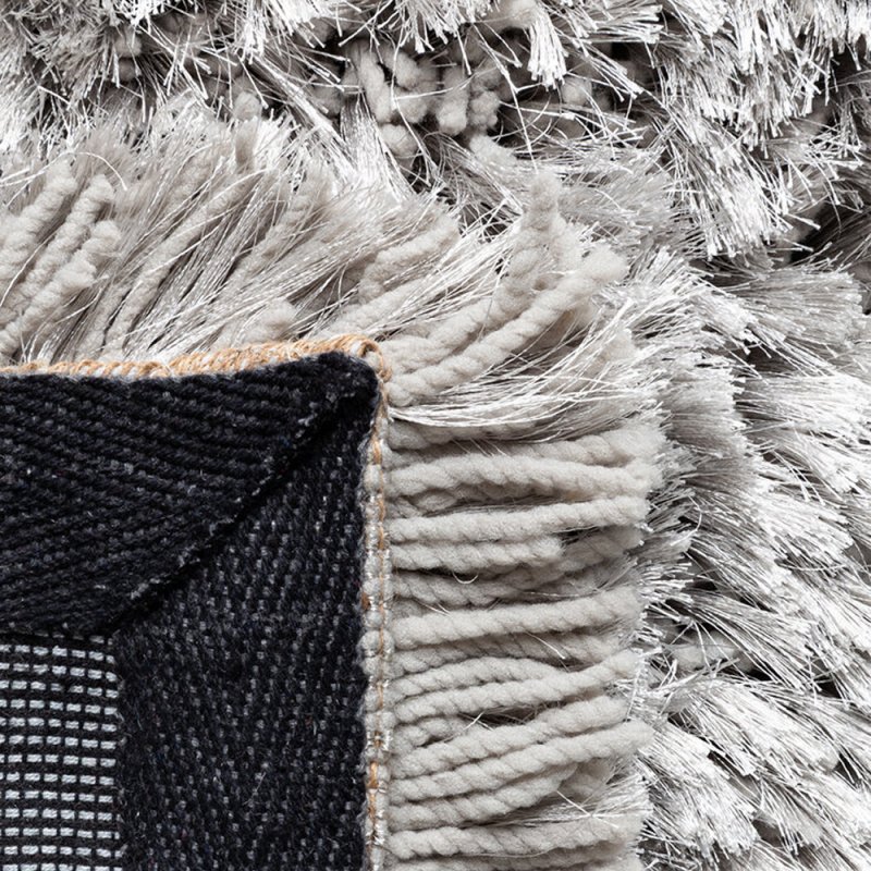 Tapis de prestige gris uni à longues mèches par Ligne Pure