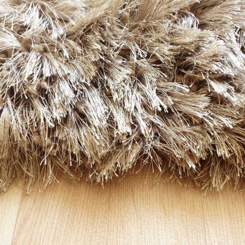 Tapis de prestige maron uni shaggy Adore par Ligne Pure