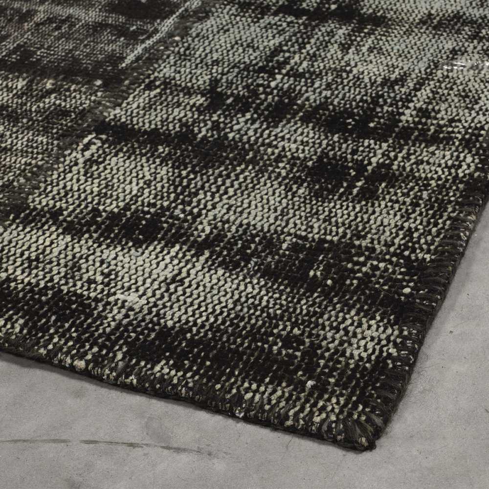 Tapis haut de gamme kilim patchwork gris laine et coton par Angelo