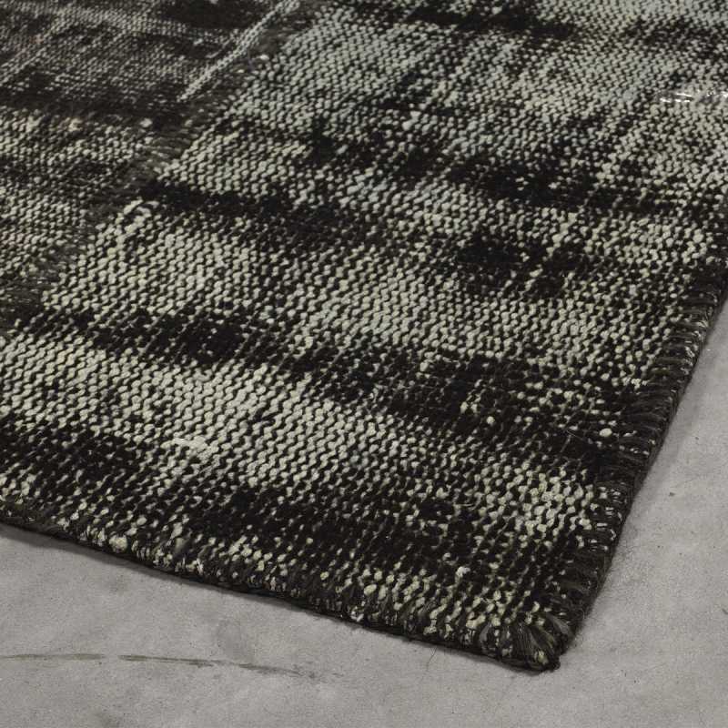 Tapis haut de gamme kilim patchwork gris laine et coton par Angelo