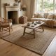 Tapis sur mesure en jonc de mer naturel finition gansée