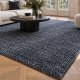 Tapis shaggy sur mesure gris foncé épais et très doux finition galon