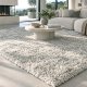 Tapis shaggy sur mesure ivoire épais et très doux finition galon