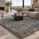 Tapis shaggy sur mesure gris clair épais et très doux finition galon