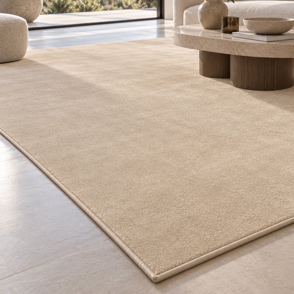 Tapis sur mesure en pure laine vierge Ivoire