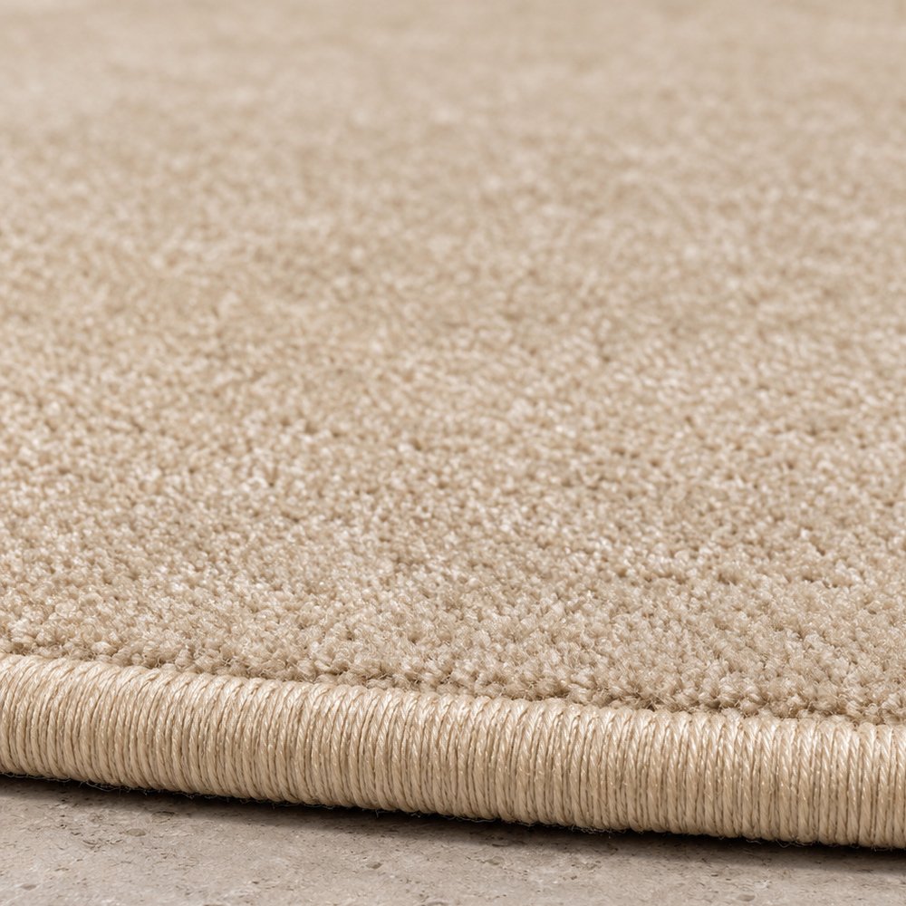 Tapis sur mesure rond en pure laine vierge ivoire