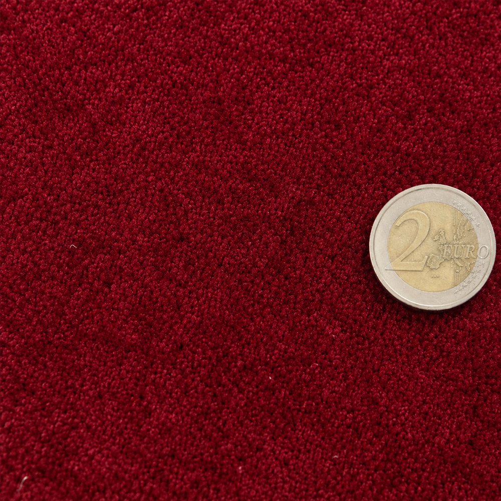 Tapis sur mesure rond en pure laine vierge Rouge impérial
