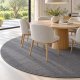 Tapis sur mesure rond en pure laine vierge gris foncé
