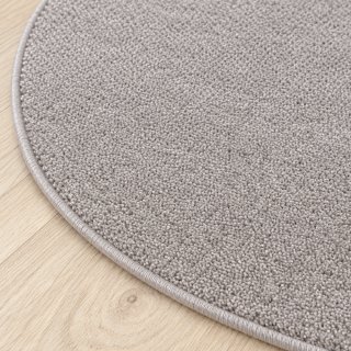 Tapis sur mesure rond en pure laine vierge gris moyen