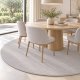 Tapis sur mesure rond en pure laine vierge gris moyen