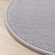 Tapis sur mesure rond en pure laine vierge gris clair