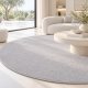 Tapis sur mesure rond en pure laine vierge gris clair
